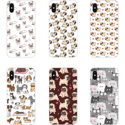 Cute Little Animal Pug Doodle For Xiaomi Redmi 4A S2 Note 3 3S 4 4X 5 Plus 6 7 6A Pro Pocophone F1 Transparent Soft Cases Covers