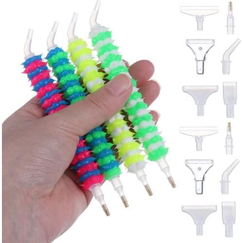12cm Soft Prickly Point Drill Pen with 6 Head 5D Diamond Painting Tool Comfortable Embroidery Cross Stitch DIY Sewing Supplies