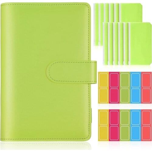 15 Pieces A6 Binder Cover Set, PU Leather Notebook Binder Refillable Planner Binder for Home School
