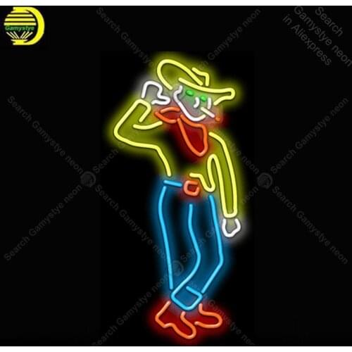 Neon sign Cowboy with smoke Neon Light Sign Neon Bulb Decor Store Neon lamp great gift luminoso Atarii Dropshipping for sale