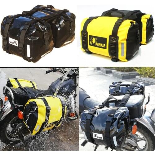 2020 New Black PVC Soft Motorcycle Waterproof Saddlebags Waterproof Top Case Motocicleta Rear Seat Bags Dry Large Travel Luggage