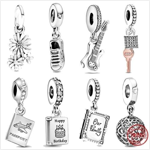 The new Silver Shiny Shoe Magic Book Flower fit Pandora Charm Silver 925 Bead Pendant Bangle with stylish DIY jewelry