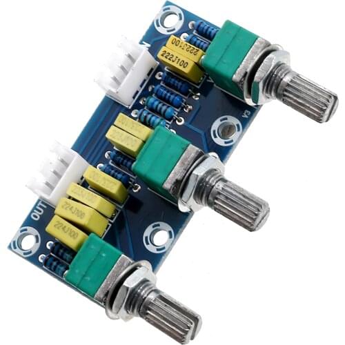 News XH-M802 Passive Tone Board Amplifier Preamp Power Module Adjustment Volume Bass Treble Two Channels Tone Board