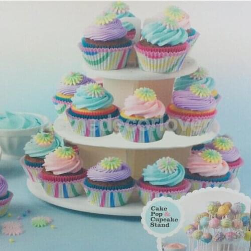 New 3-Tier Plastic Cake Pop Lollipop Cupcake Display Stand Tower Holder 42 pops