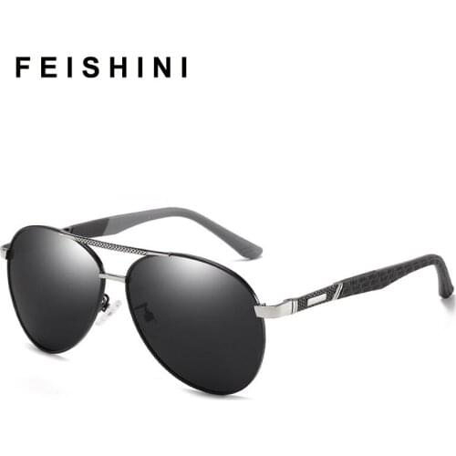 FEISHIN Retro Metal Pilot Sunglasses Men Polarized Night Vision Photochromic Glasses Women Day Driving Eyewear Fishing UV