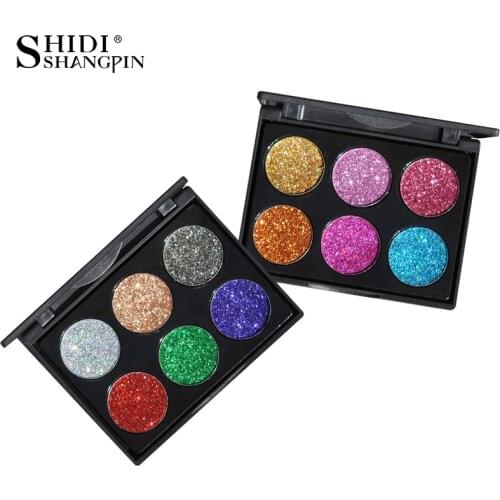 6 Colors Eyeshadow Palette Powder Pigment Based Makeup Glitter Eyeshadow Waterproof Beauty Matte Shadow Palette Eye Shadow