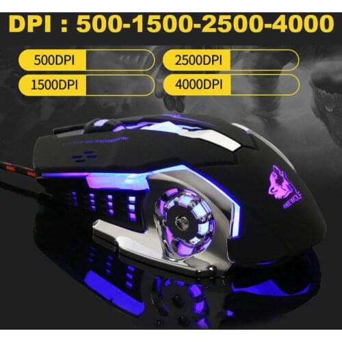 Ergonomic Pro USB Wired 4000DPI 6 Buttons LED Optical Mouse Professional Gamer Mouse Computer Mouse Gaming Mouse For Compute r30