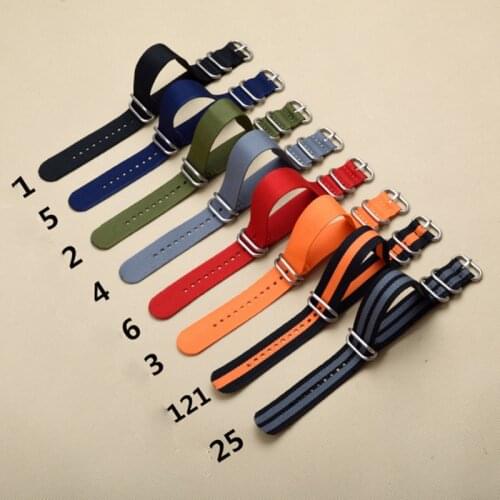 Resistant Straps ZULU NATO Watchband Heavy Duty Nylon Canvas Strap Ring Buckle 18mm 20mm 22mm 24mm Striped Men Replacement Band