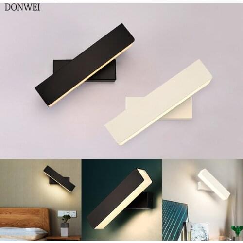 Modern Minimalist Creative Bedroom Bedside Wall lamp 10cm/26cm/30cm 360 degrees Rotatable Wall light for Indoor Decoration