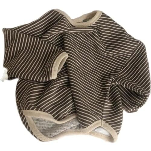 VIDMID Spring literature and art loose striped top childrens T-shirt versatile basic bottom shirt boys girl long sleeve P5068