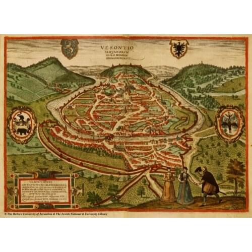 Vintage Middle Ages City Maps Illustration Retro Poster Canvas Painting DIY Wall Paper Posters Home Decor Gift