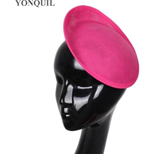 20CM Hot Pink Millinery Sinamay Fascinator Base Making Fascinators Party Hats DIY Hair Accessories Church Hat Cocktail Headpiece