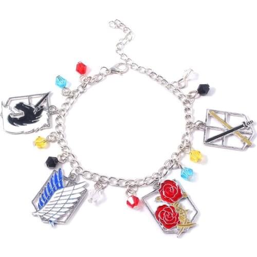 High-quality jewelry attack giant bracelet Wings of Liberty bracelet charm cool character bracelet men and women fashion jewelry