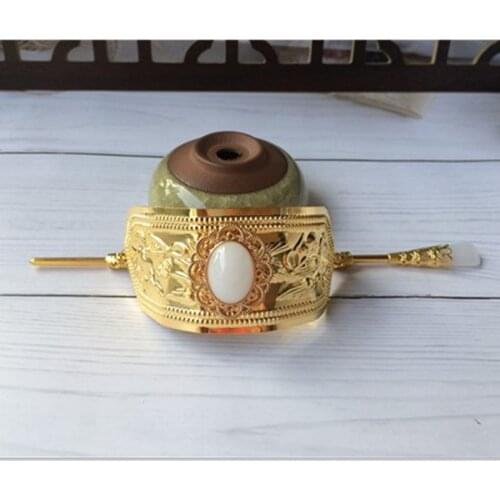 Golden Princess Cosplay Hair Crown Warrior Swordsman Prince Headdress Vintage Style Antique Hairpins For Bun