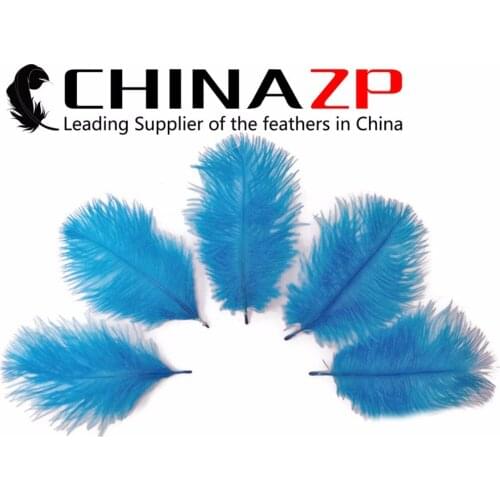 Gold Manufacturer CHINAZP Factory 20-25cm(8"-10") 100pcs/lot Fantastic Decorative DIY Dyed Turquoise Blue Ostrich Feathers