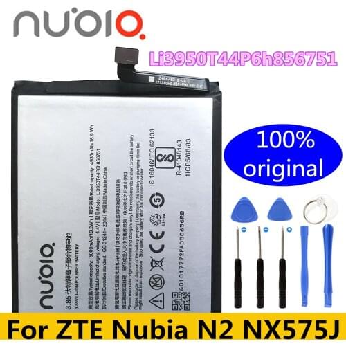 100% Original New 5000mAh Li3950T44P6h856751 For ZTE Nubia N2 NX575J Replacement Battery