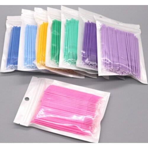 100Pcs Disposable Eyelash Brush Cleaning rod Eyebrow Eye Lip Pregnant eyelash swab Special for tattoo Cotton Swab