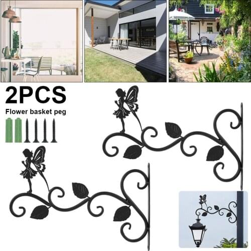 2Pcs Metal Wall Hook Wall Hanging Plants Brackets Hanger Basket Hook Decor for Hanging Flower Bird Feeder Wind Chimes Lantern