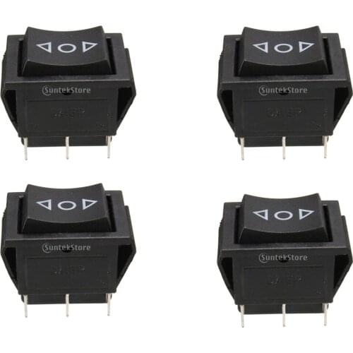4x 6Pin Car On/Off/On Momentary Power Window Rocker Switch DPDT Window Socker Switch 250V/10A 125V/15A Black