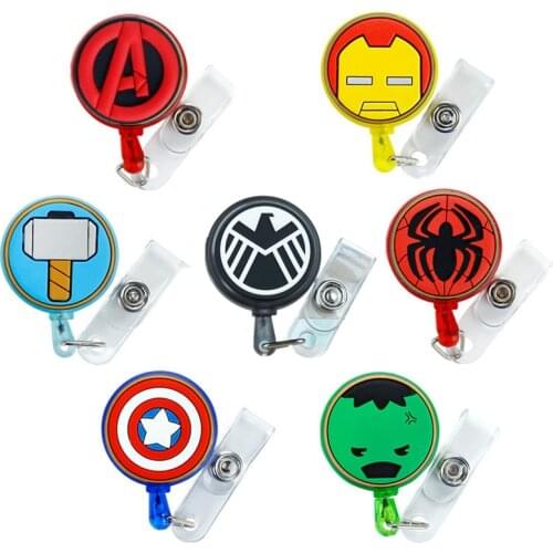 50pcs/lot Marvel ID Card Holder Retractable Employee Card Nurse Chest Card Student Bus Card Holder Cute Mobile Phone Lanyard