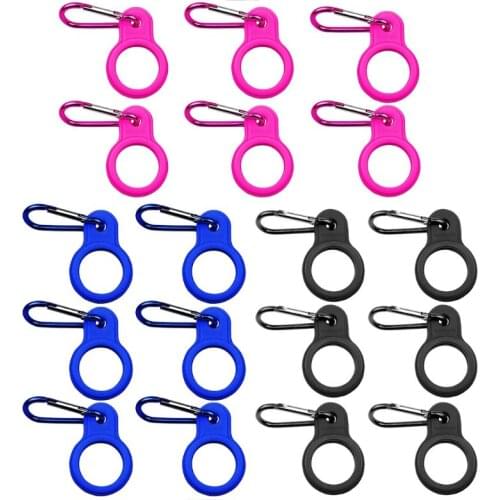 6pcs Silicone Water Bottle Carrier Hiking Bottle Holder Clip Hook with Carabiner