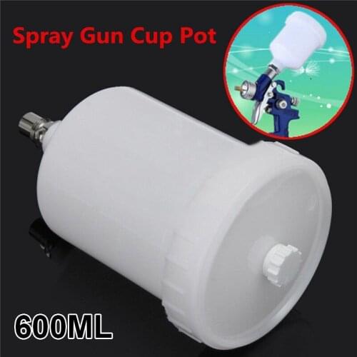 600mL Plastic Sprayer Cup Air Gravity Feed Spray Paint Pot White QCC Connector For SATAjet Replacement
