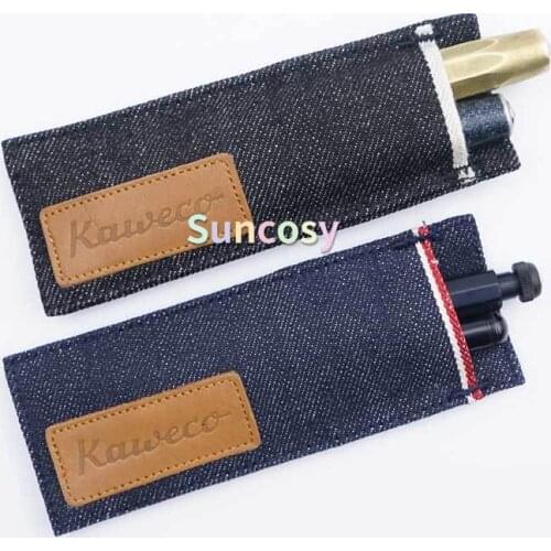 Kaweco Pen Writing Accessories, Creative Linen Denim Vintage Storage Pen Pocket Pen Holder , Portable Storage Pen Case
