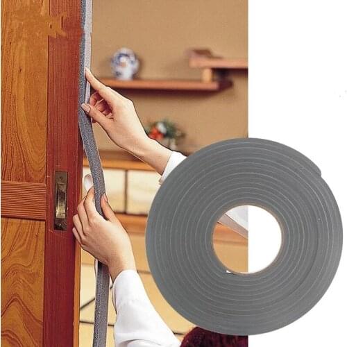 Freeshipping 5 Meters(500cm) Adhesive Foam Weather Draught Excluder Seal Door Window Gap Insulation Strips for 15mm or 30mm