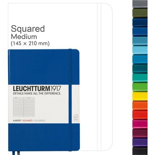 Leuchtturm1917 Notepad Medium (A5), Hard Cover, 251 Numbered Pages - Squared