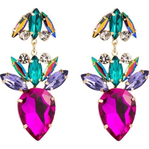 Large Crystal Dangle Earrings for Women Fashion Party Jewelry Bohemian Trendy Maxi Earrings Charm Wedding Accessories