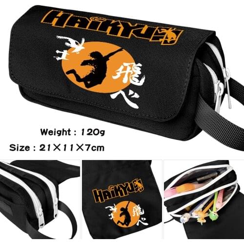 Anime Haikyuu Cartoon Pencil Case Waterproof Student MakeUp Casual Bag Boy Girl Zipper Pen Bag Cosmetic Bag Stationery