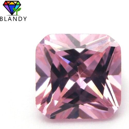 5A Quality 3x3~10x10mm Loose Octangle Shape Princess Cut Pink Cubic Zirconia CZ Stone Synthetic Gems For Jewelry