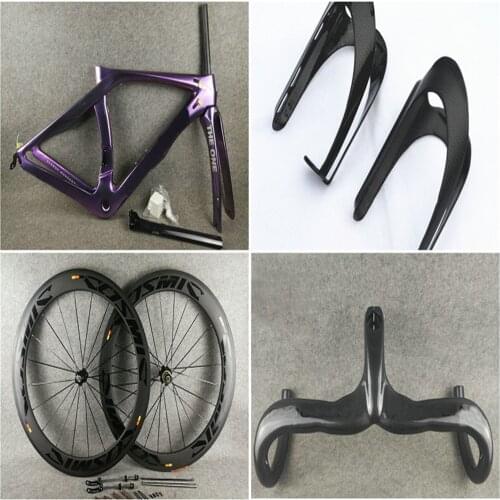 30 COLORS Chameleon RB1K THE ONE Road Carbon Frame Glossy and Carbon Handlebar Wheelset Bottle cages