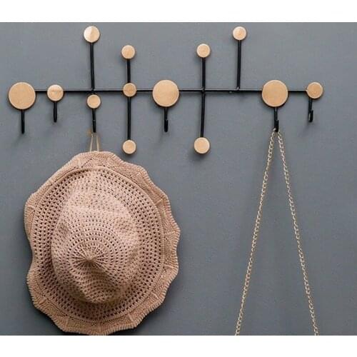 Creative Wall Hook No Trace Wall Hanging Wrought Iron Coat Rack Room Kitchen Entrance Door Key Bag Frame Decoration Coat Hook