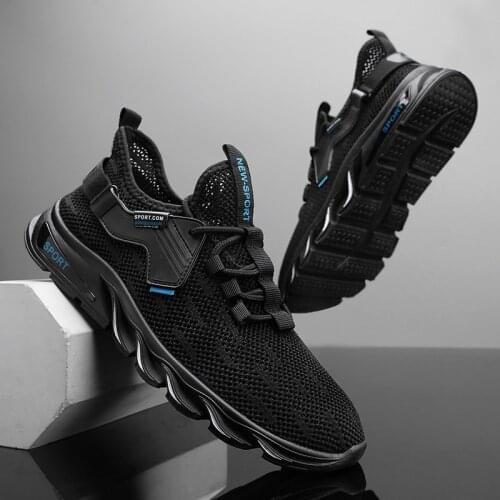 Hot Sale Mens Running Shoes Knit Mesh Breathable Men Sneakers Comfortable Casual Shoes Lightweight Zapatillas De Deporte