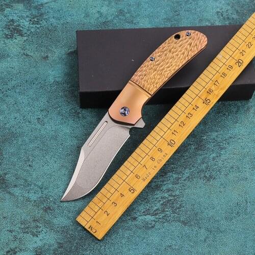 Camping survival kit M390 folding pocket knife tactical knife camping hunting knife EDC titanium handle