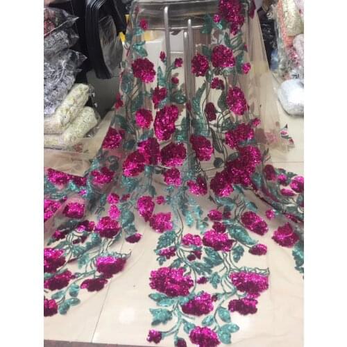 Latest French Lace Fabric 2020 High Quality Wedding African Lace Fabric With Sequins For Nigerian Lace M32282