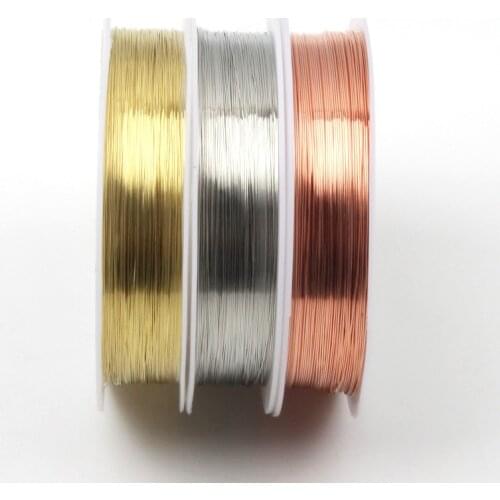 NEW 0.2-1mm Gold/Rose Gold/Silver Color Copper Wire Accessories For Jewelry Making DIY Handmade Bracelets Necklace Earrings Line