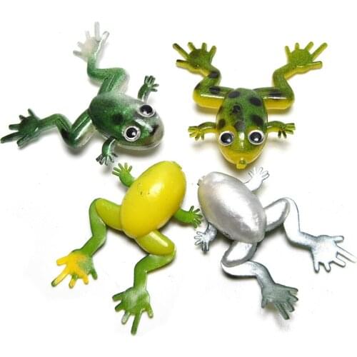 2020 New 10Pcs/lot Wholesale Fishing Lures Soft Ray Frog Bait 3D Eyes Wobbler Multicolor Artificial Frog Lure Bait Fishing Tools