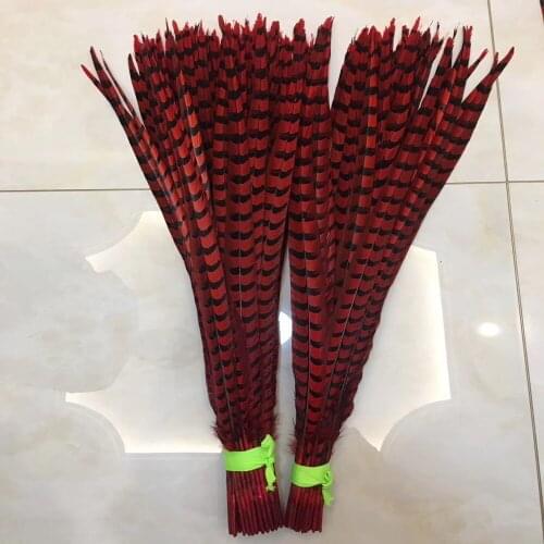 Wholesale 100pcs Beautiful Red copper chicken feathers 36-40 inch/90-100 cm stage performances decoration