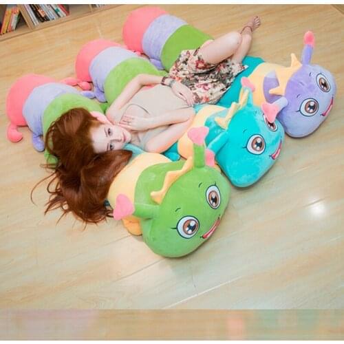 90/110/130cm Large Soft Colorful Carpenter Worm Plush Toy Climbing Mat Pillow Toys For Children