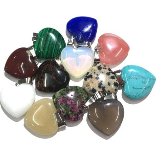 2pcs Natural Agates Pendant Heart Shaped Fashion Pendant Charms for Women Making DIY Necklaces Bracelets and Earrings