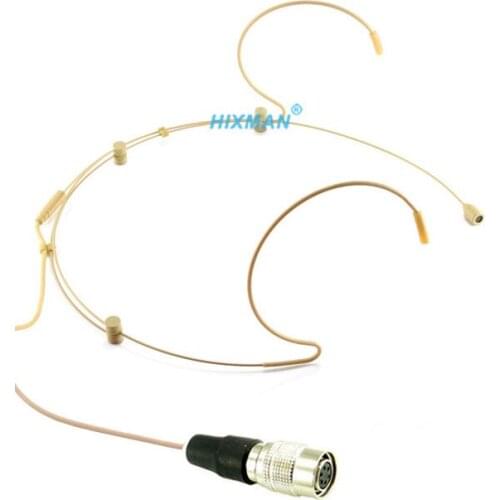 HIXMAN Beige HM3-SA Adjustable OmniDirectional Headset Headworn Microphone For SAMSON BT3 CT2 TX-3 UT4 UT5 UT6 Beltpack Transmit