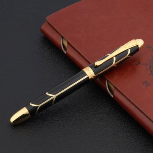 8011 black metal new golden Iridium Rollerball Pen