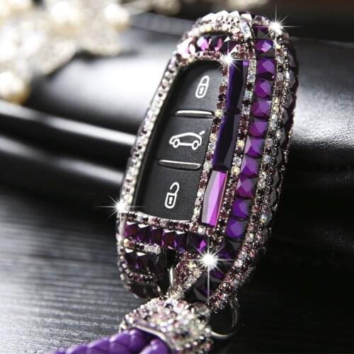 Luxury Diamond bling car key case cover/ key shell for Peugeot 2008 3008 4008 For Citroen C4 C5 Smart Key Accessories