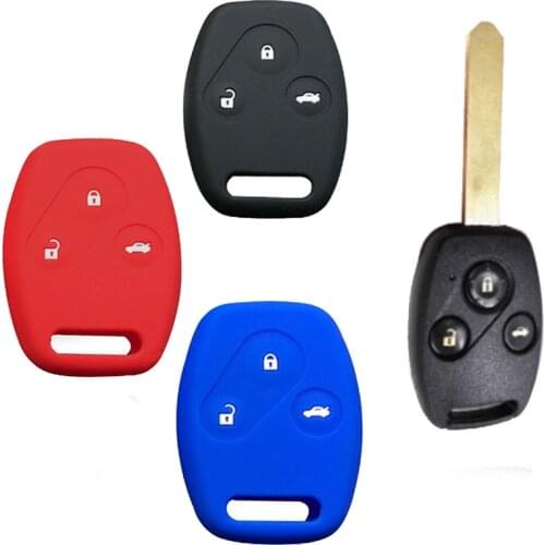 For Honda Fit CITY 2003 2008 2009 2010 2011 2012 Silicone Car Key Cover Case Remote Key Shell 3buttons