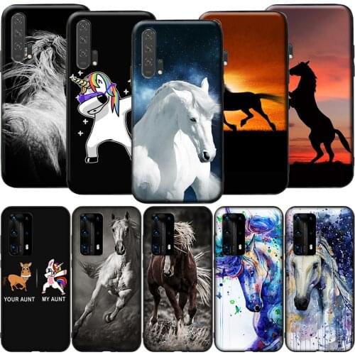 GX202 Running Horse Silicone Case for Huawei P9 P10 P20 P30 P40 Y6 2018 Y7 Y9 Lite Pro Max Prime Mini