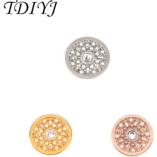 TDIYJ Hot Selling 25mm Big White Crystal Coin Disc for 25mm Frame Pendant Necklace as Women Jewelry Gifts