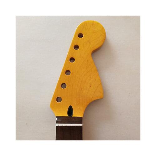 Guitar Neck 22 Fret Maple Wood Unfinished Guitar Vintage Yelllow