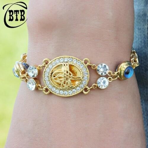 Vintage Fashion Women Charm Lucky Demon Eye Gold Jewelry Bracelet Boho Style Party Event Wedding Gift
